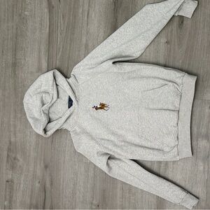 Ralph Lauren Light Gray Hoodie with Embroidered Logo